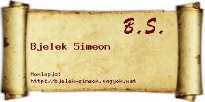 Bjelek Simeon névjegykártya